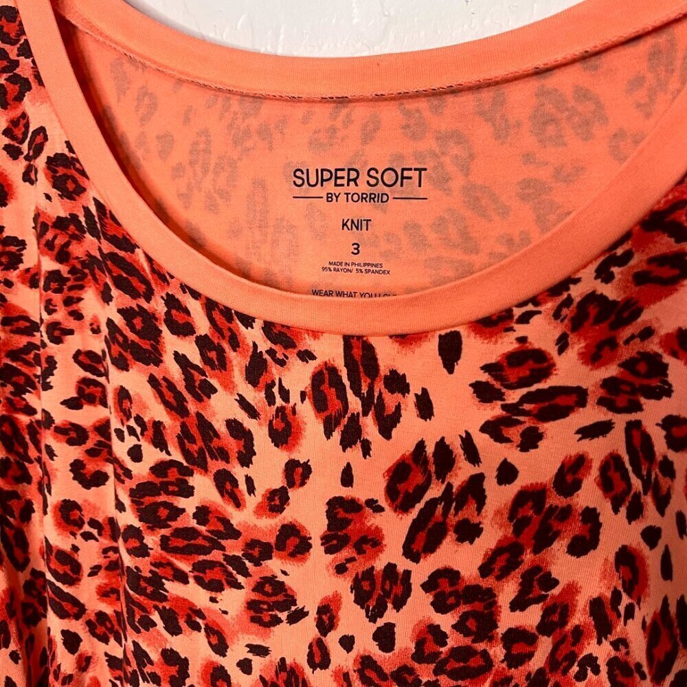 Torrid Leopard Print Super Soft Crew Neck Tank 3 3X 22/24 - Picture 6 of 6